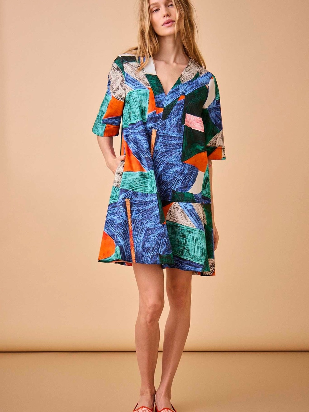 HUNTER BELL Mason Dress, Artistic Abstract Mini